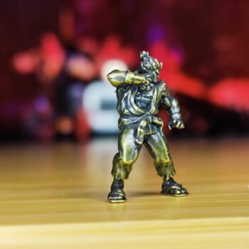 Alternative view of Tiny Brass Fighter Statue  A meticulously crafted fantasy ornament, perfect for display or collection. Adds a unique touch to any space