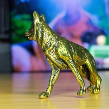 Alternative view of Solid Brass German Shepherd Figurine  Majestic Standing Pose, Lifelike Collectible for Home or Office Decor