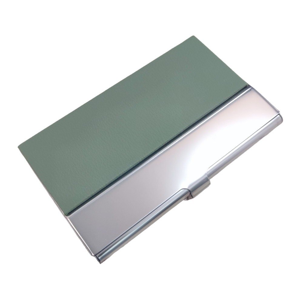 Alternative view of Personalized Business Card Holder in Text Handwritten Logo Laser Engraved Leatherette 5 colors available, Custom  Logo / Text Engrave