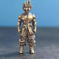 Brass Anime Warrior Figurine Micro Handcast Collectible for Desk and Display