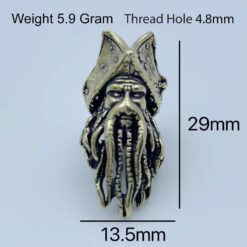 Alternative view of Handcrafted Deep Sea King Pirate Pendant - Unique Brass Accessory for DIY Projects