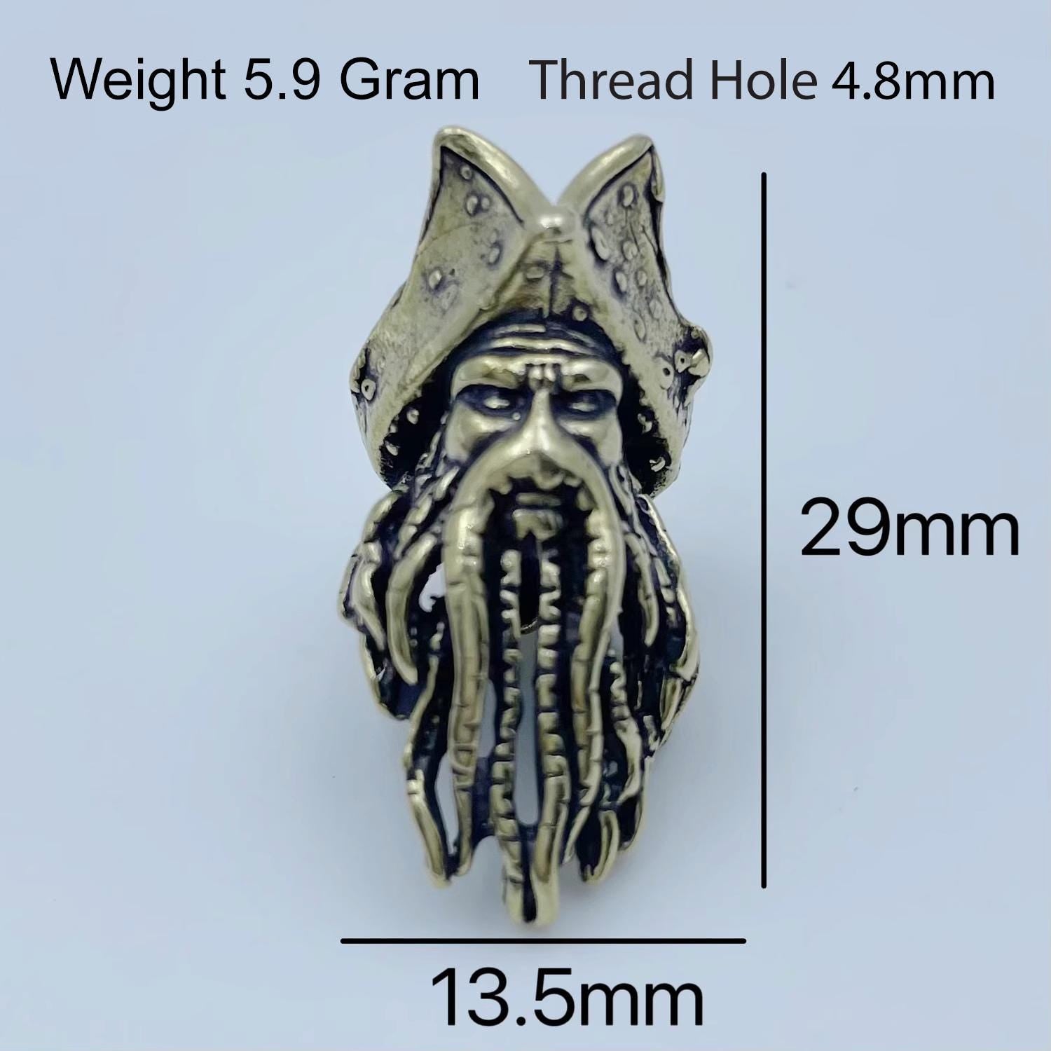 Handcrafted Deep Sea King Pirate Pendant - Unique Brass Accessory for DIY Projects - Image 2