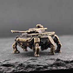 Six-Legged Spider Tank Brass Miniature – Sci-Fi Combat Vehicle Diorama Collectible
