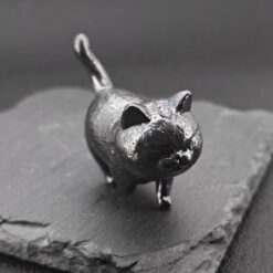Alternative view of Brass Black Cat Figurine – Handcrafted Oxidised Walking Pose Collectible