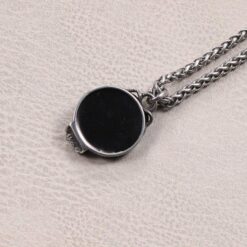 Gothic Skull Mirror Pendant Necklace Stainless Steel Serpent Dark Fantasy - Image 10