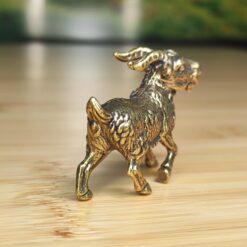 Brass Goat Figurine — Miniature Walking Sculpture for Desk, Shelf, and Zodiac Decor - Image 6