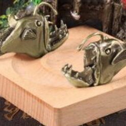 Alternative view of Brass Anglerfish Lanternfish Figurine – Deep Sea Horror Sculpture for Nautical Decor or Fantasy Collectors