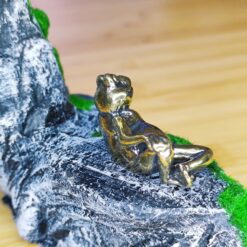 Brass Zen Frog Figurine – Relaxed Pose Meditation Sculpture for Desk, Shelf, Feng Shui or Collector Gift - Image 4