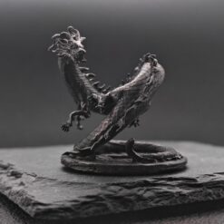 Mini Brass Chinese Dragon Sculpture – Feng Shui Wealth Charm, Antique Finish Asian Decor