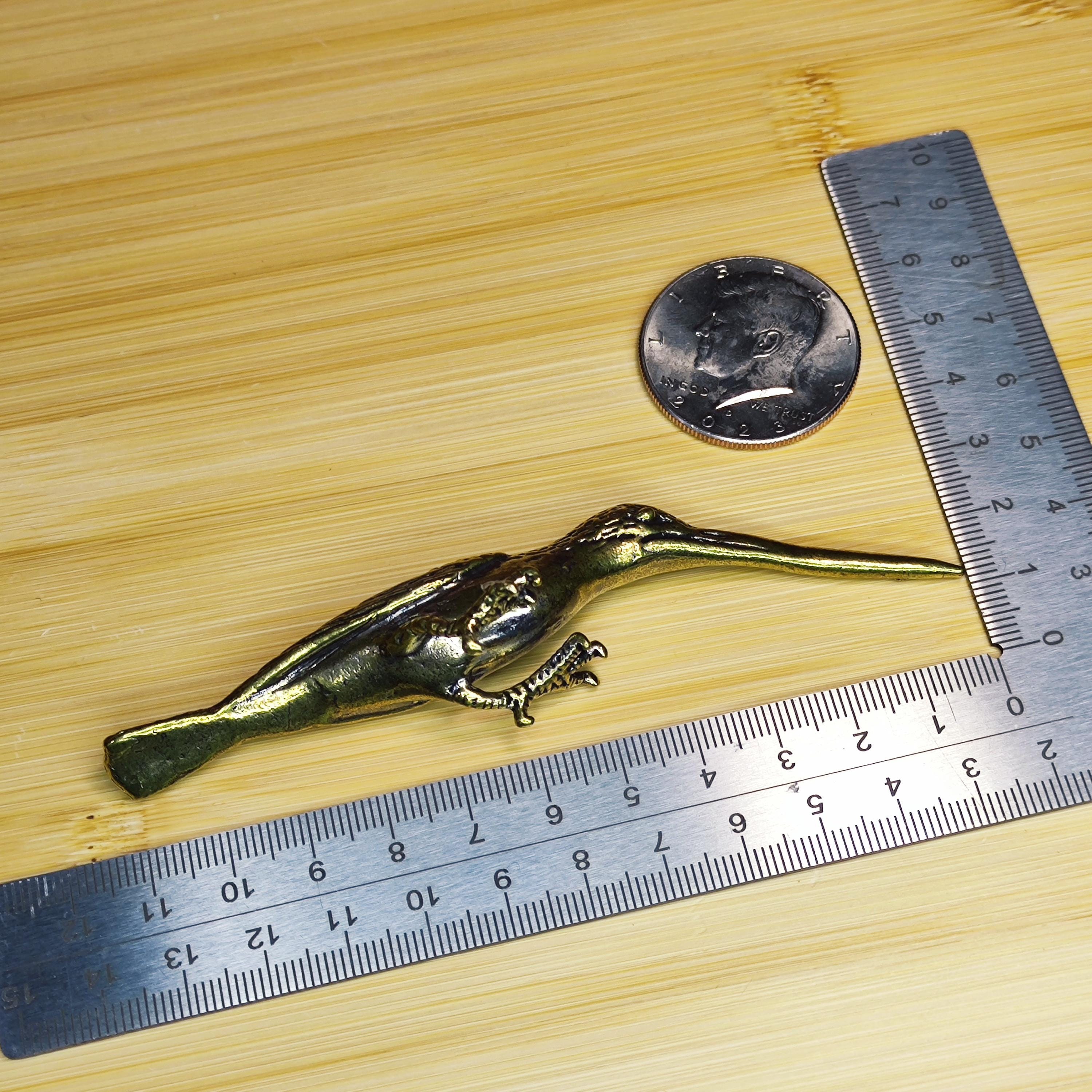 Brass Long-Beaked Bird Figurine – Elegant Decor Piece for Home, Desk, or Collecting - Image 3