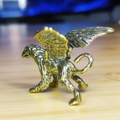Brass Griffin Figurine – Mythical Dragon Desk Decor, Gamer Gift - Image 8