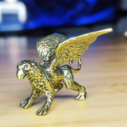 Brass Griffin Figurine – Mythical Dragon Desk Decor, Gamer Gift - Image 7