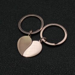 Alternative view of Couple Heart Stainless Steel Blanks for DIY Keychain Craft Stamping Jewelry Gift Making