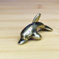 Brass Dolphin Figurine – Miniature Ocean Animal Sculpture for Aquarium, Shelf, Nautical Decor or Gift - Image 5