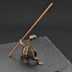 Alternative view of Brass Turtle Incense Holder – Handcrafted Miniature Zen Collectible