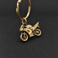 Brass Motorcycle Keychain – Handcrafted Sport Bike Charm for Bikers