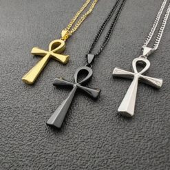 Ankh Cross Pendant Necklace – Ancient Egyptian Symbol | Metal Pendant with Stainless Steel Chain