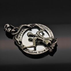 Gothic Skull Mirror Pendant Necklace Stainless Steel Serpent Dark Fantasy - Image 3