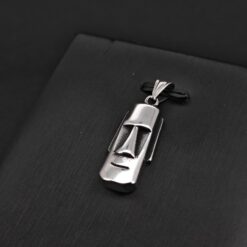Gothic Moai Head Pendant: Stainless Steel Easter Island Necklace