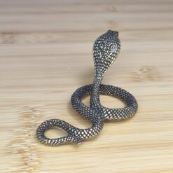 Brass Cobra Figurine – Miniature Snake Sculpture for Desk, Shelf, Feng Shui, Reptile Lover or Collector Gift - Image 4