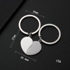 Couple Heart Stainless Steel Blanks for DIY Keychain Craft Stamping Jewelry Gift Making - Image 6