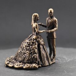 Brass Wedding Couple Figurine – Handcrafted Miniature Collectible