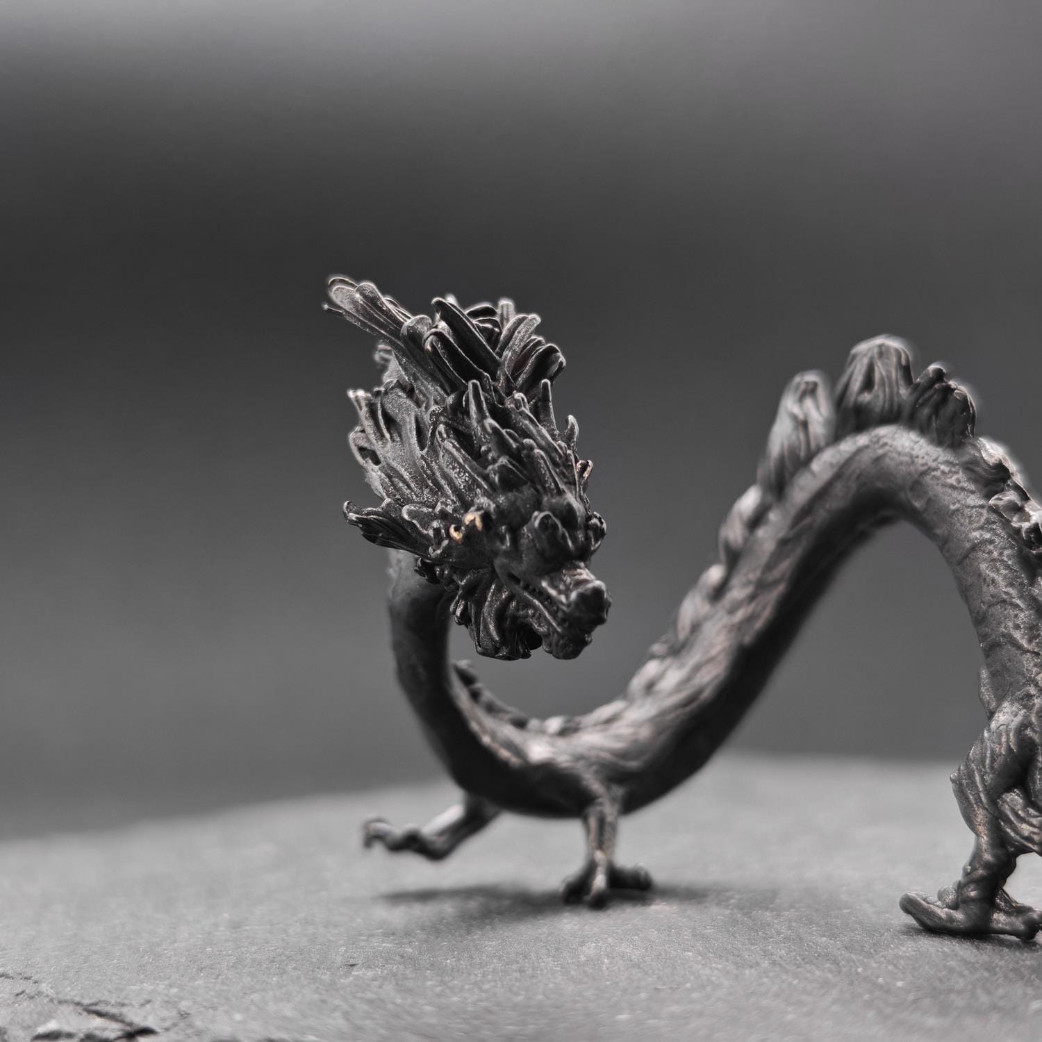 Brass Five Elements Dragon Figurine — Miniature Oxidised Sculpture for Terrarium, Aquascape, and Micro World Display - Image 10