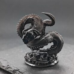 Brass Coiled Dragon Figurine — Oxidised Black Zodiac Sculpture for Desk, Feng Shui, and Collector Display - Image 5