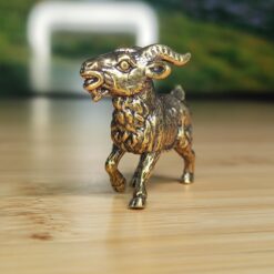 Brass Goat Figurine — Miniature Walking Sculpture for Desk, Shelf, and Zodiac Decor - Image 4