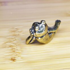 Brass Zen Frog Figurine – Relaxed Pose Meditation Sculpture for Desk, Shelf, Feng Shui or Collector Gift - Image 7