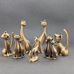 Brass Cat Figurine | Handmade Minimalist Sculpture | Collectible Gift