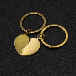 Couple Heart Stainless Steel Blanks for DIY Keychain Craft Stamping Jewelry Gift Making - Image 3