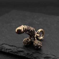 Alternative view of Brass Phallus Pocket Charm | Solid Brass Novelty Keychain | Adult Gag Gift