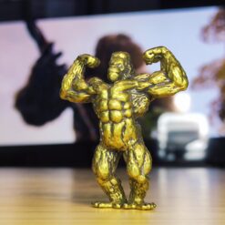 Brass Gorilla Figurine – Muscular Wildlife Sculpture for Desk, Shelf, Nature Lover Gift or Collector Decor
