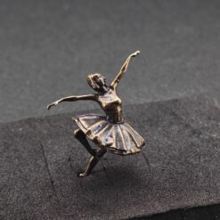 Alternative view of Brass Black Swan Ballerina Figurine — Miniature Lost-Wax Cast Dance Sculpture for Terrarium, Aquascape, and Collector Display