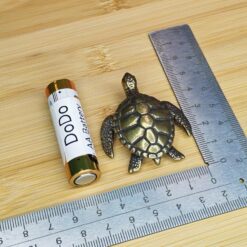 Alternative view of Mini Brass Turtle Figurine – Feng Shui Tortoise Sculpture for Desk, Shelf, Lucky Charm or Collector Gift