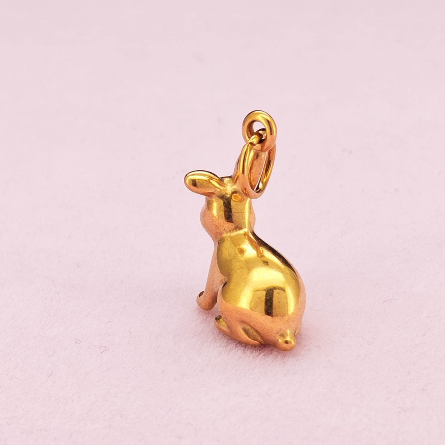 Rabbit Charm Pendant in 18K Gold Filled Color Stainless Steel for DIY Jewelry Making - Image 6