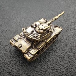 Brass Tank Figurine — Miniature Military Sculpture for Desk and Shelf Decor - Image 4