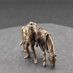 Brass Cowboy & Grazing Horse Scene — Western Miniature Diorama Sculpture & Collector Piece - Image 6
