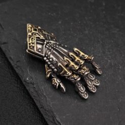Guardian Hand Pendant — Articulated Medieval Gauntlet in Steampunk and Gothic Style - Image 3