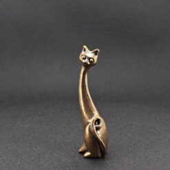 Brass Cat Figurine | Handmade Minimalist Sculpture | Collectible Gift - Image 7