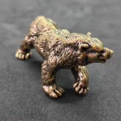 Personalized Engraved Brass Bear Statue | Custom Bronze Bear Sculpture | Majestic Animal Decor