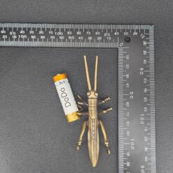 Alternative view of Solid Brass Grasshopper Figurine – Realistic Retro-Style Insect Sculpture for Desk, Shelf or Collector Decor