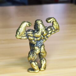 Brass Gorilla Figurine – Muscular Wildlife Sculpture for Desk, Shelf, Nature Lover Gift or Collector Decor - Image 6