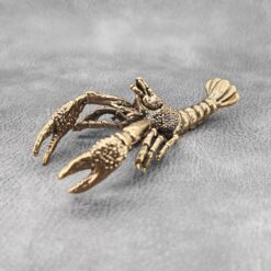 Brass Weightlifting Lobster — Quirky Pen Holder and Desk Sculpture