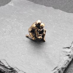 Back Hug Brass Figurine – Handcrafted Romantic Couple Miniature Sculpture - Image 6