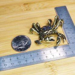 Alternative view of Miniature Brass Crab Figurine – Textured Marine Sculpture for Desk, Shelf, Nautical Decor or Collector Gift