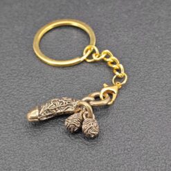 Brass Phallus Pocket Charm | Solid Brass Novelty Keychain | Adult Gag Gift - Image 3