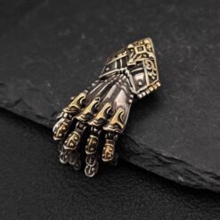Guardian Hand Pendant — Articulated Medieval Gauntlet in Steampunk and Gothic Style - Image 5