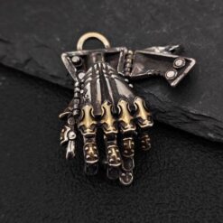 Guardian Hand Pendant — Articulated Medieval Gauntlet in Steampunk and Gothic Style - Image 6